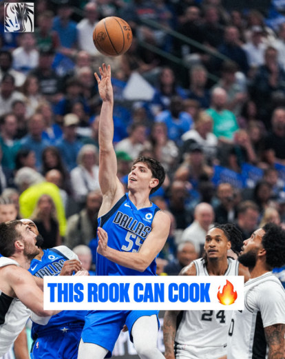 Mensaje a Sergio de Larrea en las redes de los Dallas Mavericks. 'El novato cocina'.